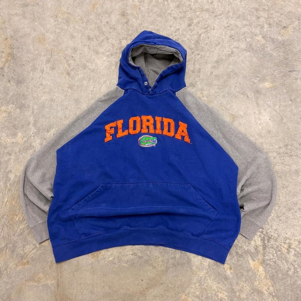Florida Gators OVB Old Varsity Brand Blue Gray Spellout Hoodie XXL Y2K Mens